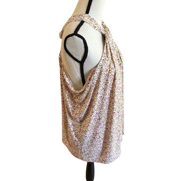 Lane Bryant Blouse Women 22/24 Floral Twisted Halter-Neck Vacation Wear - Picture 6 of 13